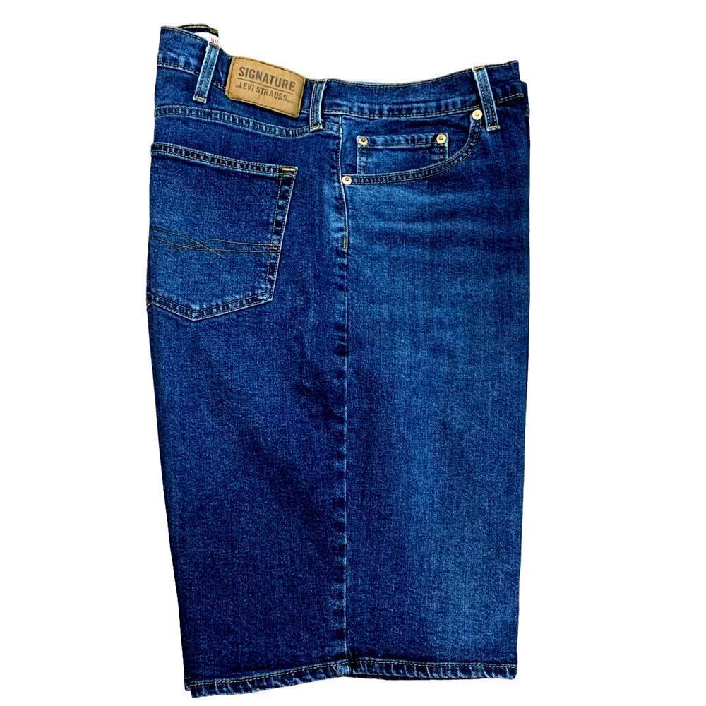 Levi Strauss Signature Blue Jeans Shorts Bermuda Mens Plus Size W40 Stretch